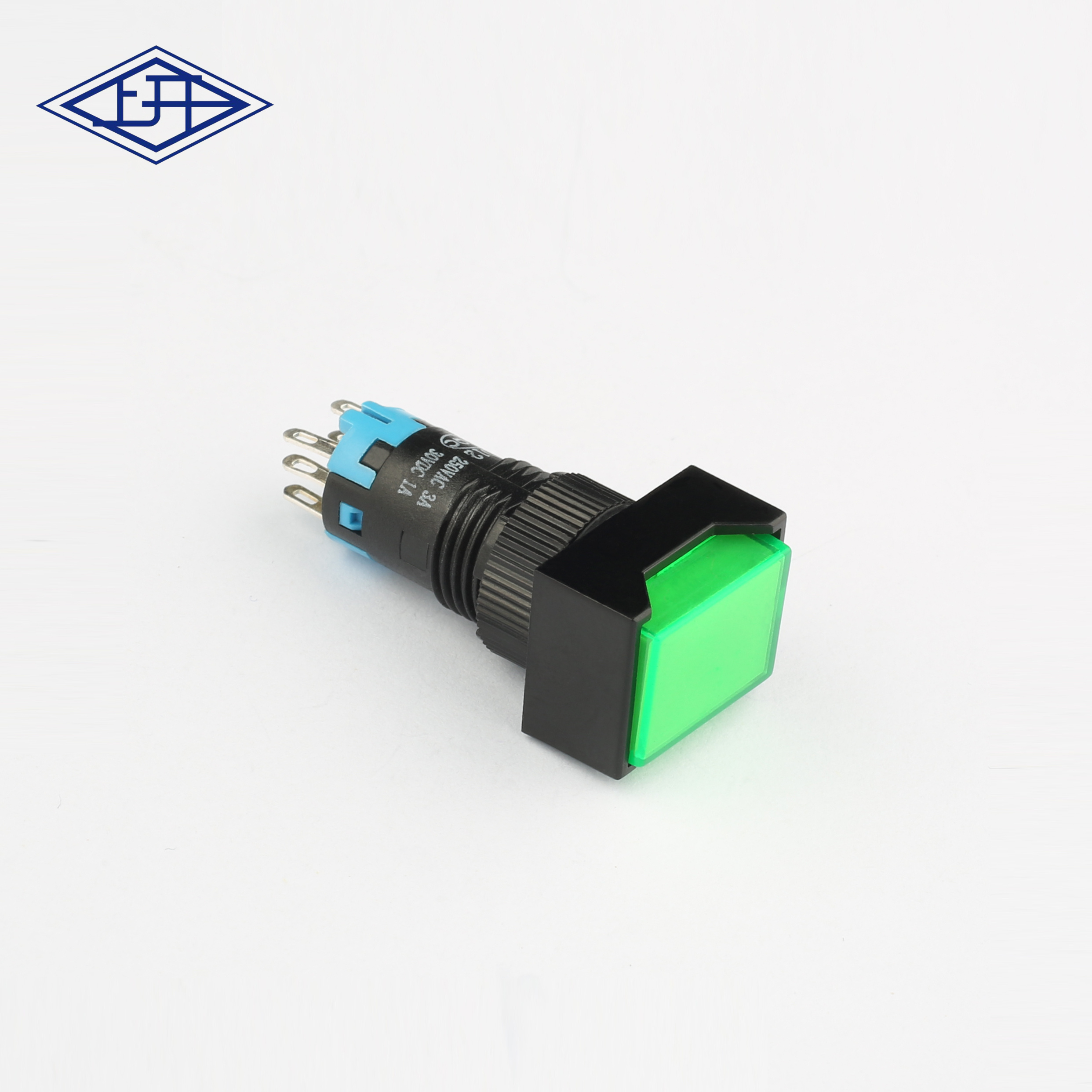 AD12双极自锁绿色长方形按钮开关