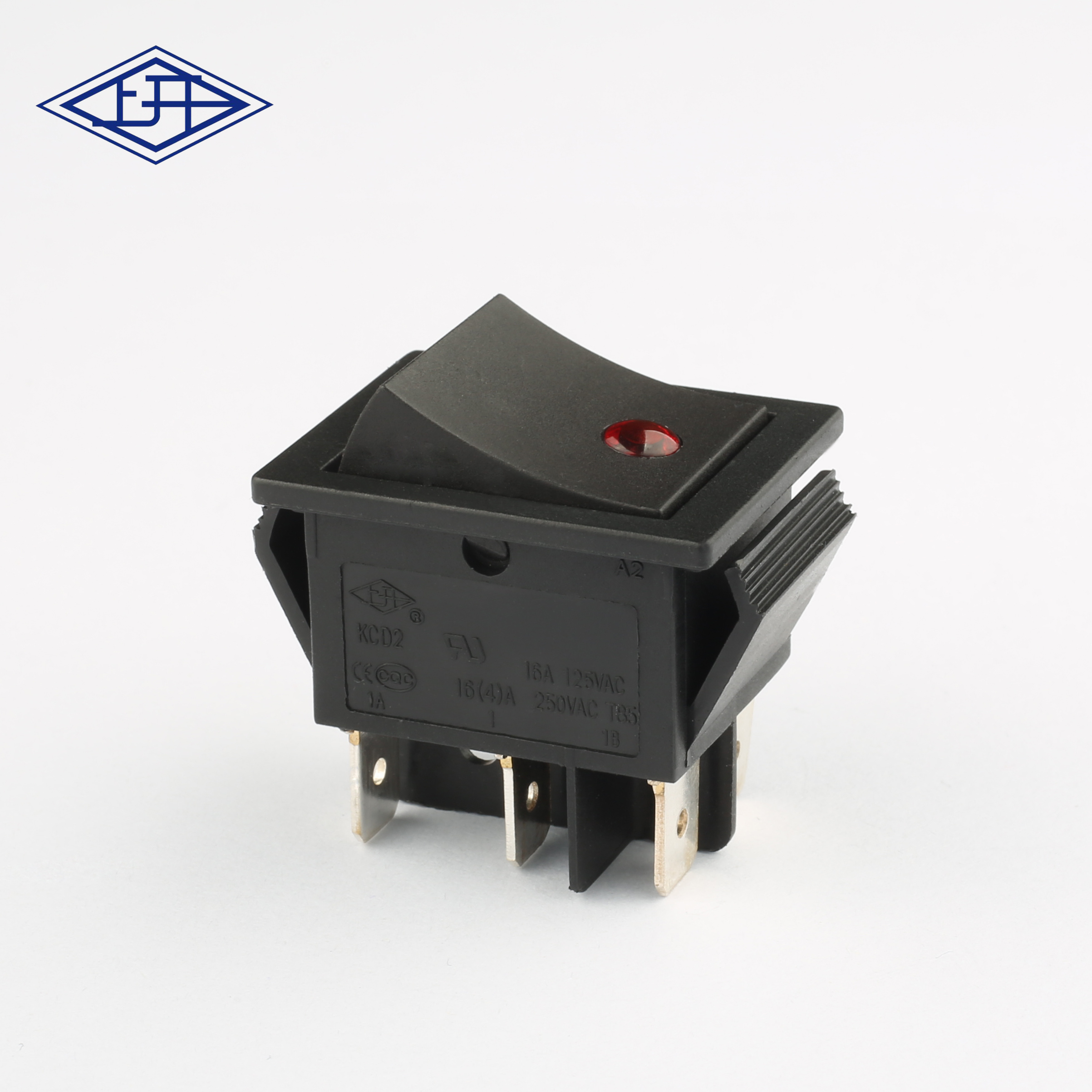 KCD26脚红灯点发光船型开关