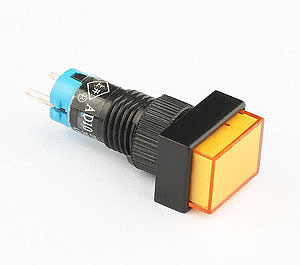 AD10 2 pins rectangle yellow indicator light