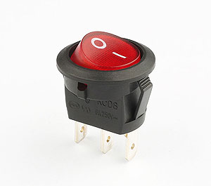 KCD8 3 pins red round on off rocker switch