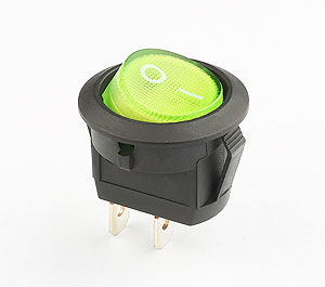 KCD8 SPST illuminated round rocker switch