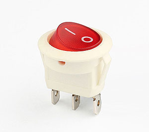 KCD8 3pin on off white red rocker switch