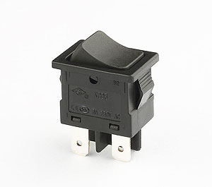 KCD6 6A 250V AC 4 pins black rocker switch