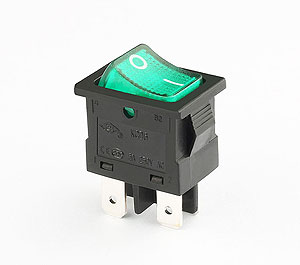 KCD6 4 pins black green on off rocker switch
