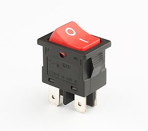 KCD6 6A 250V AC black red on off rocker switch